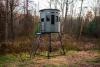 6' x 6' 360 Pro Hunting Blind shown on an 8' metal stand
